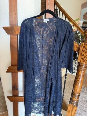 LuLaRoe Navy Lace Swim Coverup
